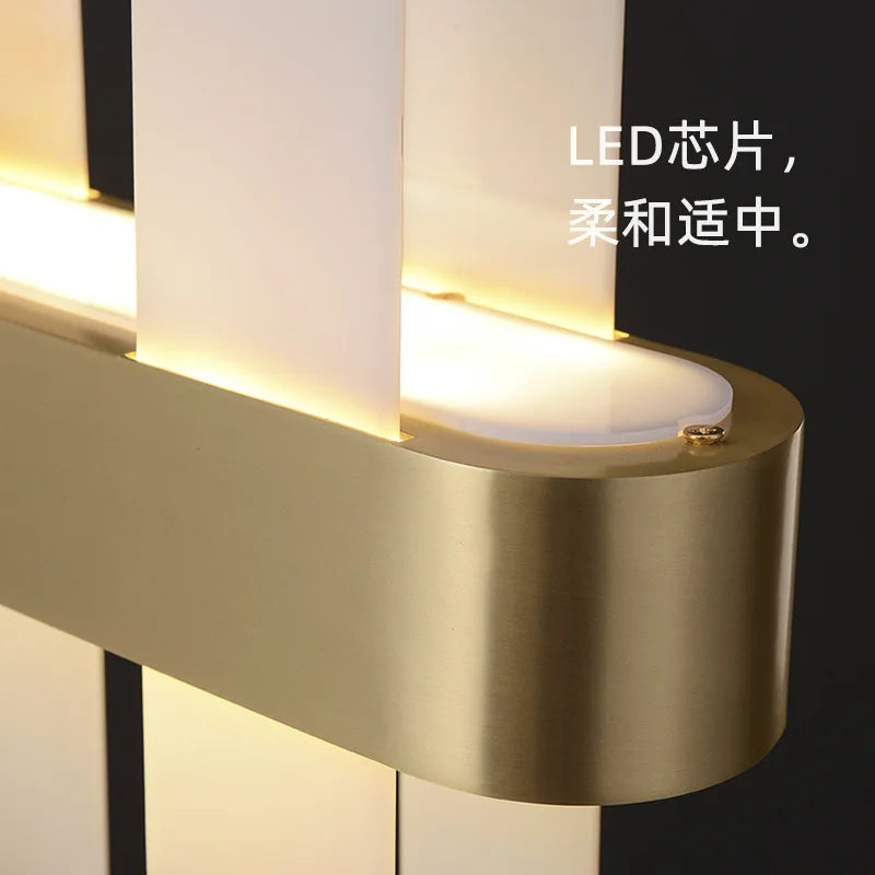 lustre de luxe en cuivre led créatif postmoderne nordique - vue 6 sur 7