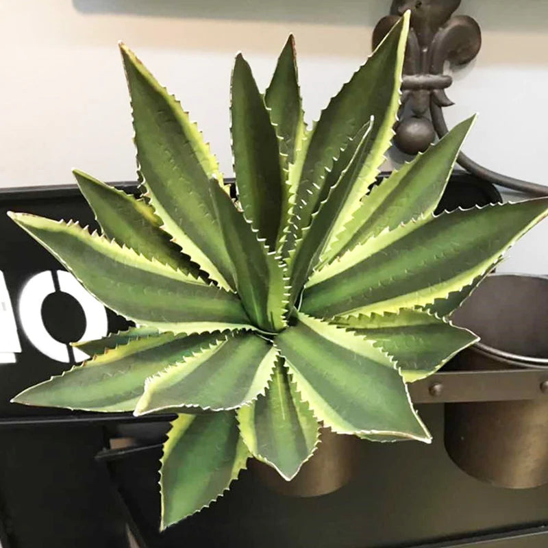 plantes succulentes artificielles décoratives en plastique à épines de lotus - vue 4 sur 11