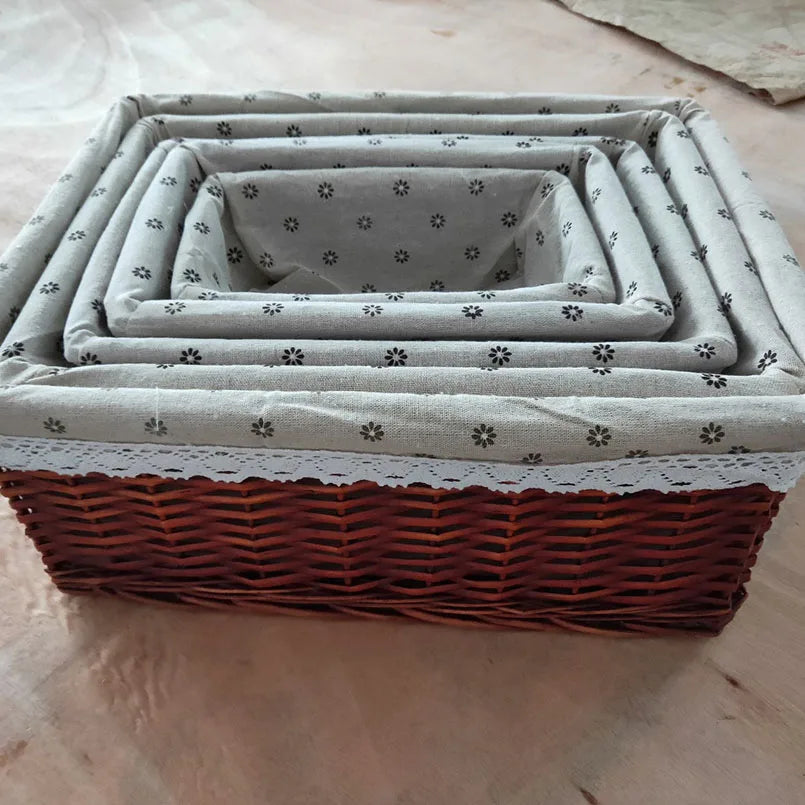 paniers de rangement en rotin faits main pour diverses utilisations - vue 5 sur 16