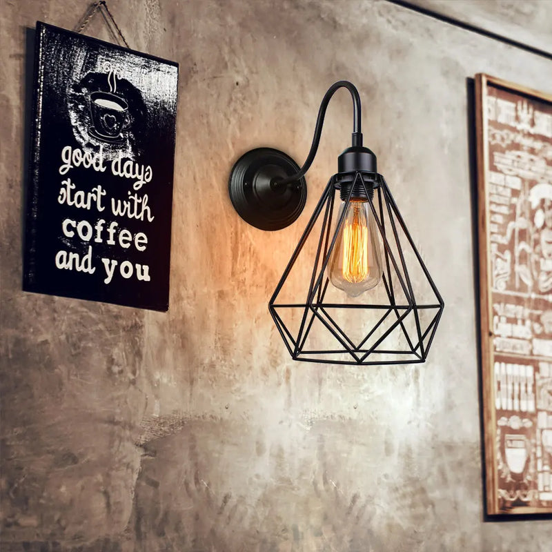 applique murale led cage vintage industrielle 2 pièces