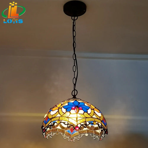 lustre style tiffany dragon à pétales pour décoration intérieure - vue 6 sur 6