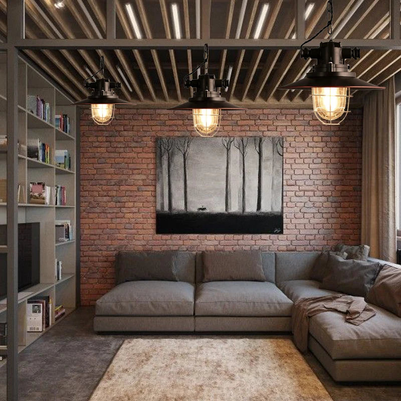 lustre rétro américain pour loft café pub étude - vue 5 sur 7