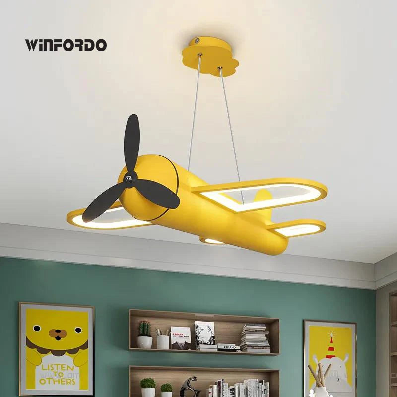 lustre led moderne en forme d'avion pour bébé garçon