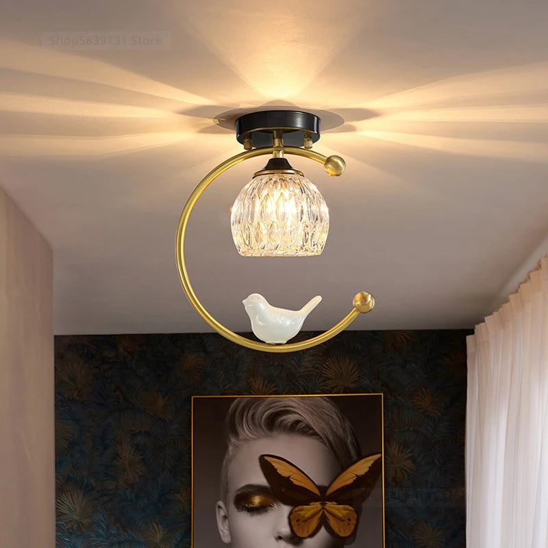 plafonnier led nordique simple en cristal éclairage moderne décoratif