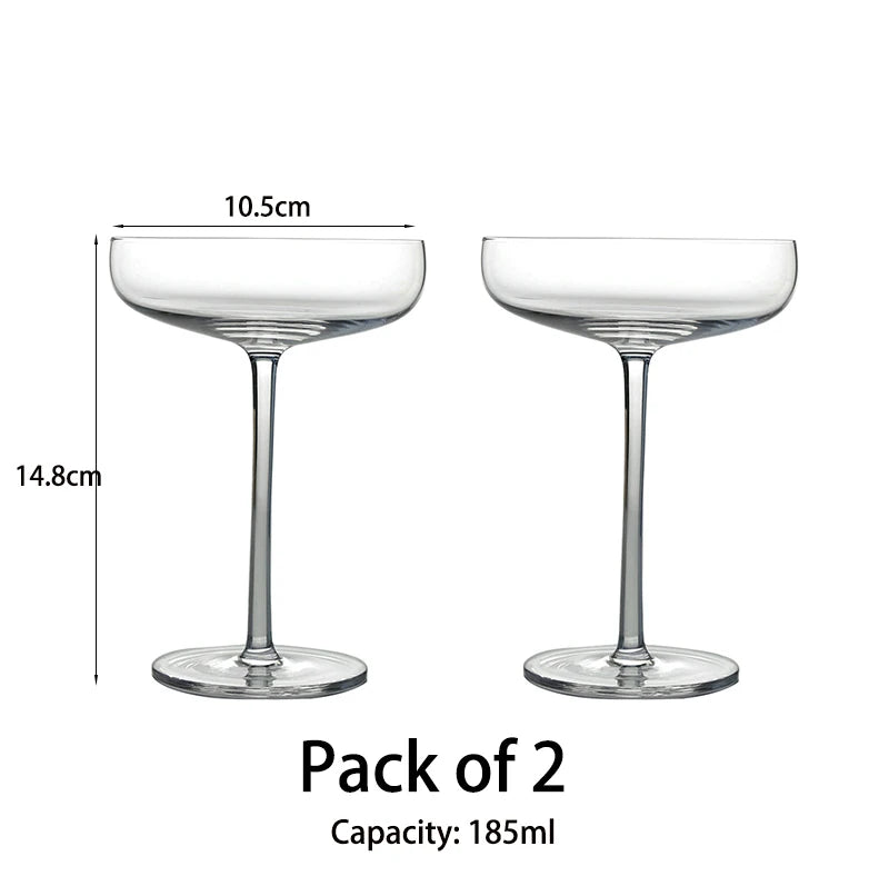 Lot de 2 verres coupe cristal 185 ml