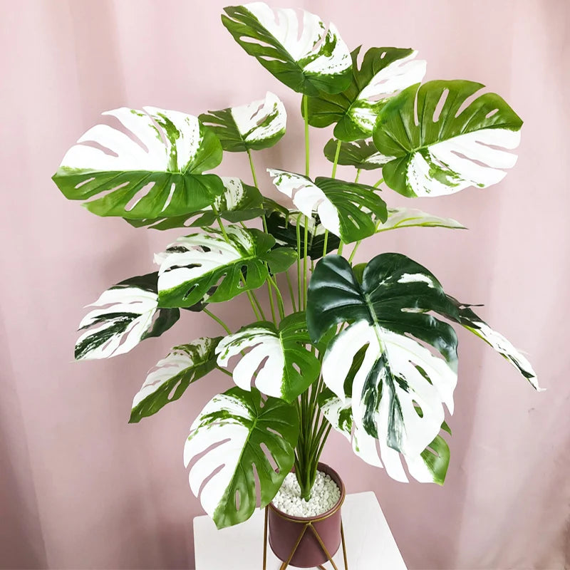plantes monstera artificielles pour décoration tropicale et festive - vue 6 sur 10