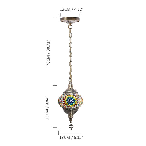 suspension turque en verre mosaïque artisanale décoration méditerranéenne - vue 13 sur 27