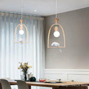 lustre en bois nordique créatif pour oiseaux chaleureux et romantique