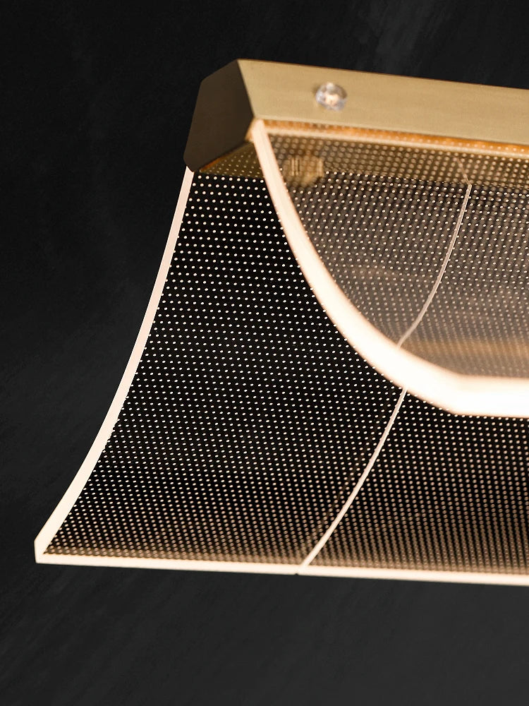 lustre moderne en cuivre suspension éclairage intérieur design - vue 5 sur 7