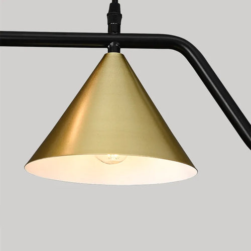 lustre rustique nordique en verre et fer noir décoratif - vue 7 sur 9