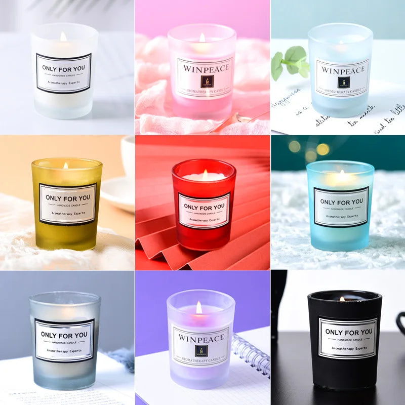 bougie parfumée romantique en cire de soja artisanale avec huiles essentielles - vue 3 sur 26