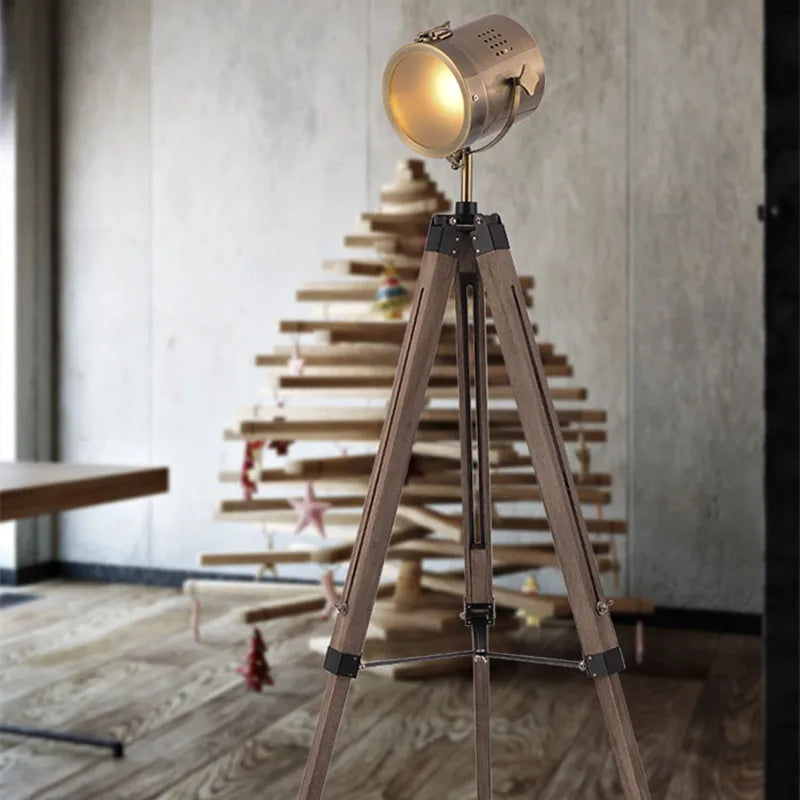 lampadaire nordique en bois massif avec éclairage led moderne - vue 4 sur 10