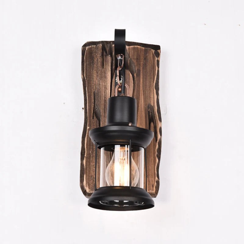 applique murale industrielle en bois pour café et restaurant - vue 4 sur 8