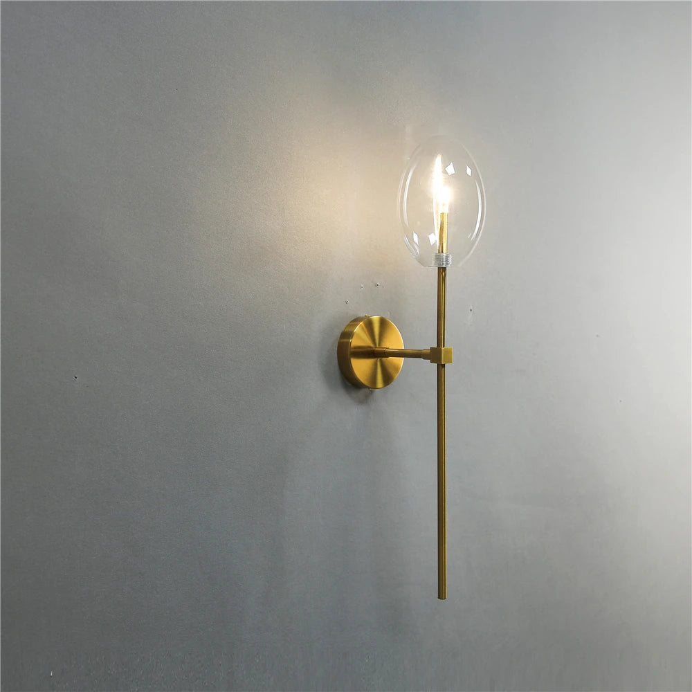 applique murale led moderne avec abat-jour en verre transparent - vue 3 sur 7
