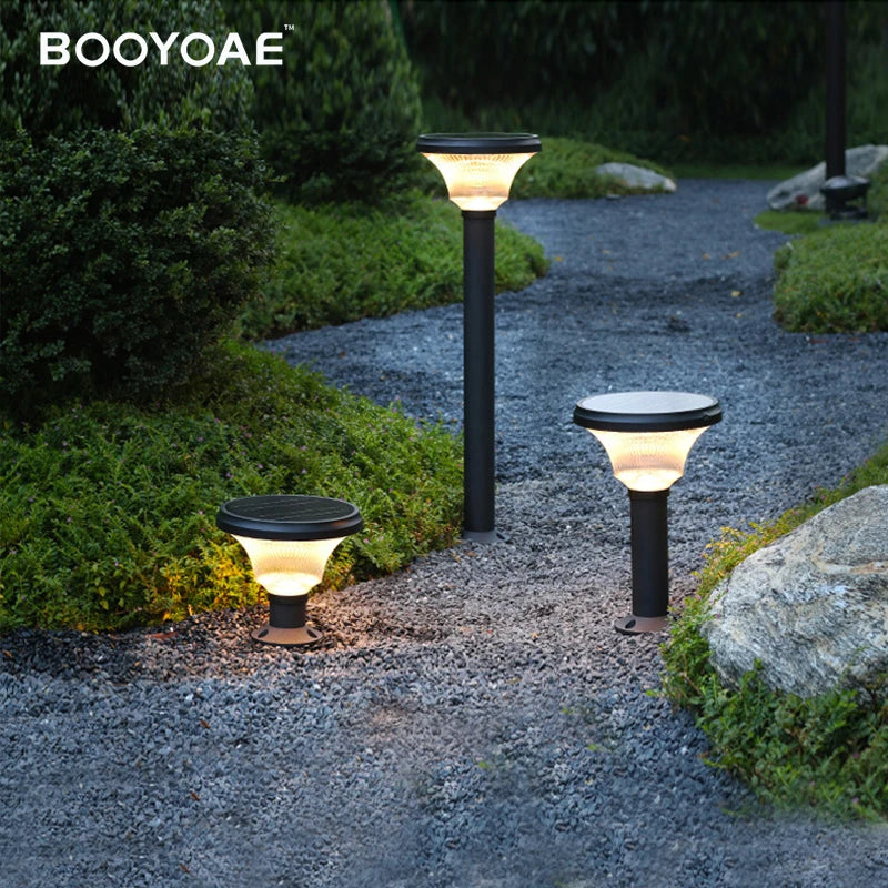 Lampe de pelouse solaire extérieure LED lampe de stigmatisation rougeoyante sans électricité couloir de jardin moderne terrasse ronde lumières de pelouse imperméables