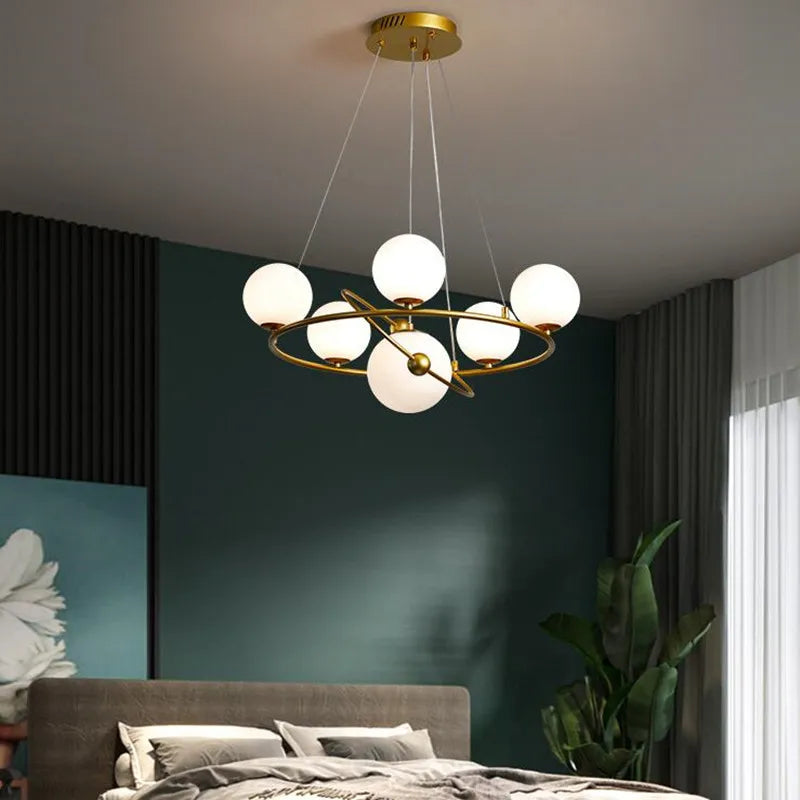 suspension LED nordique lustre en verre décoratif pour intérieur - vue 6 sur 10