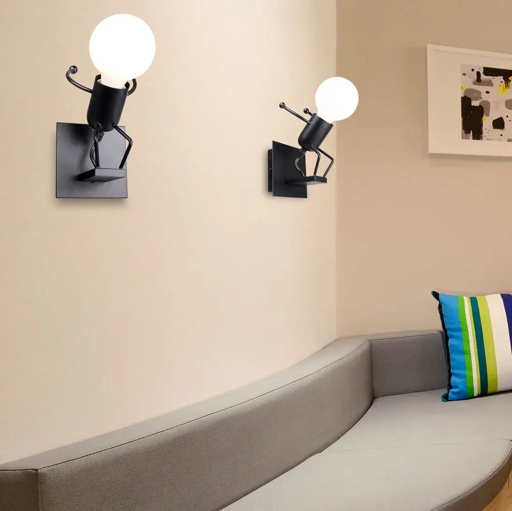 applique murale lumière art décor fer e27 - vue 5 sur 15