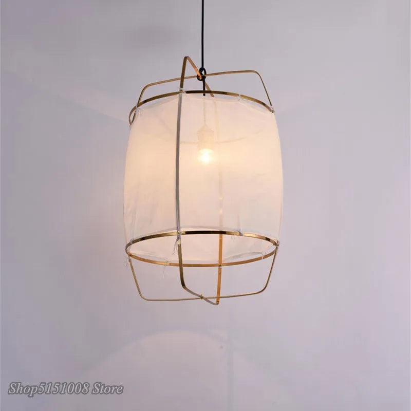 lampes suspendues créatives en bambou et lin nordique