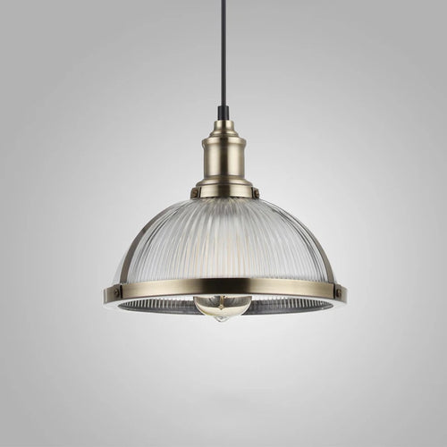suspension vintage abat-jour en verre luminaire loft à led - vue 3 sur 8
