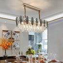 lustre ovale en cristal art déco design moderne à led