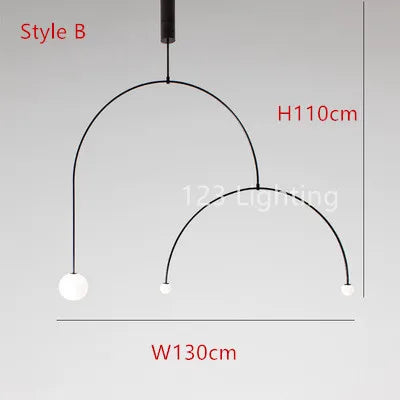 suspension moderne en métal noir pour intérieur contemporain - vue 12 sur 14