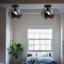 plafonnier abat-jour métallique loft cage ombre