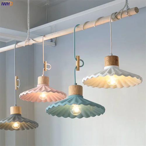 suspension moderne simple led en ciment nordique - vue 2 sur 16