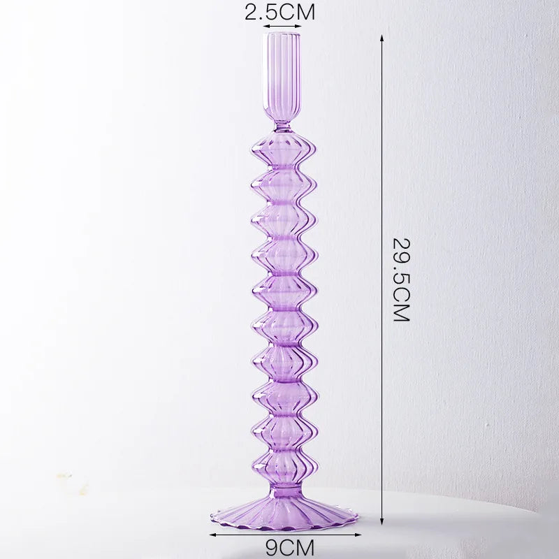 bougeoirs chandeliers décoration de mariage en cristal et verre - vue 8 sur 12