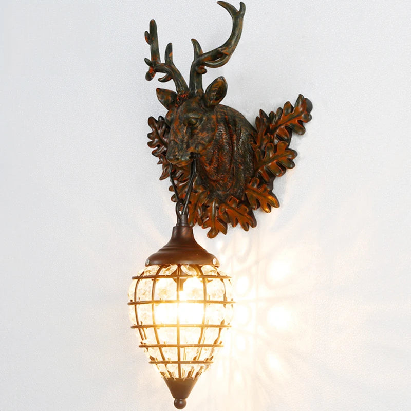 applique murale en résine vintage cerf style campagnard pour décoration intérieure
