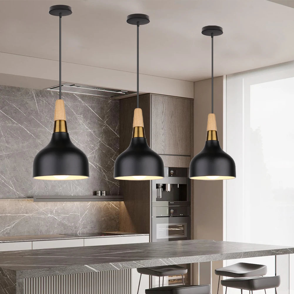 luminaire suspendu led moderne nordique en aluminium rétro - vue 3 sur 16