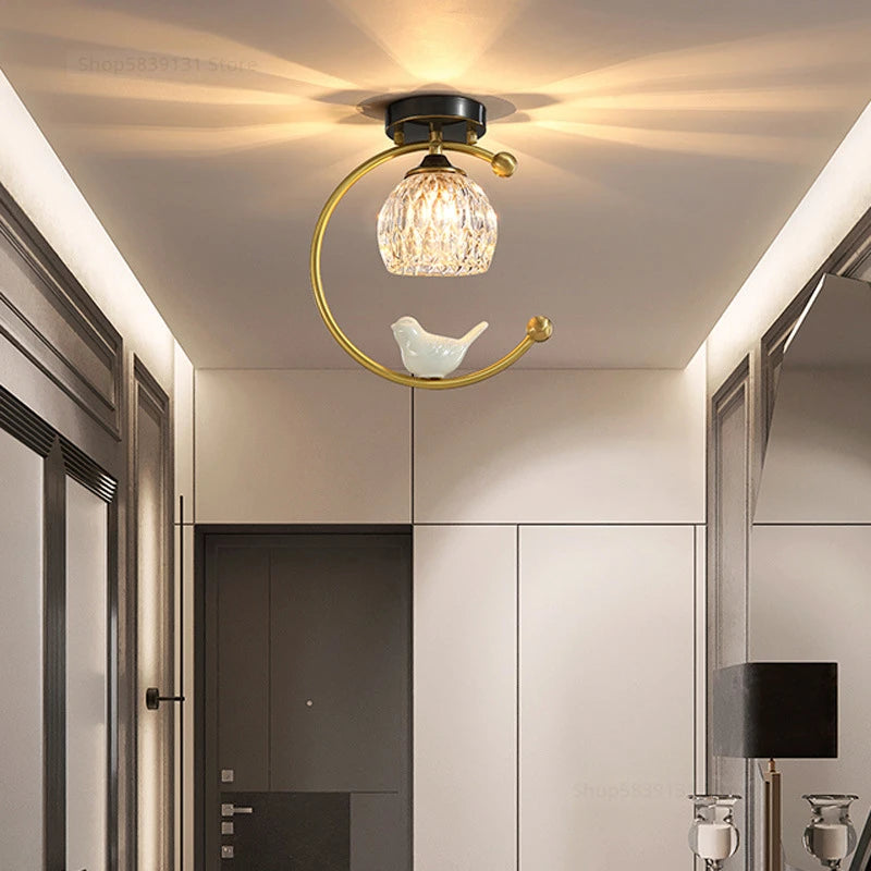 plafonnier led nordique simple en cristal éclairage moderne décoratif
