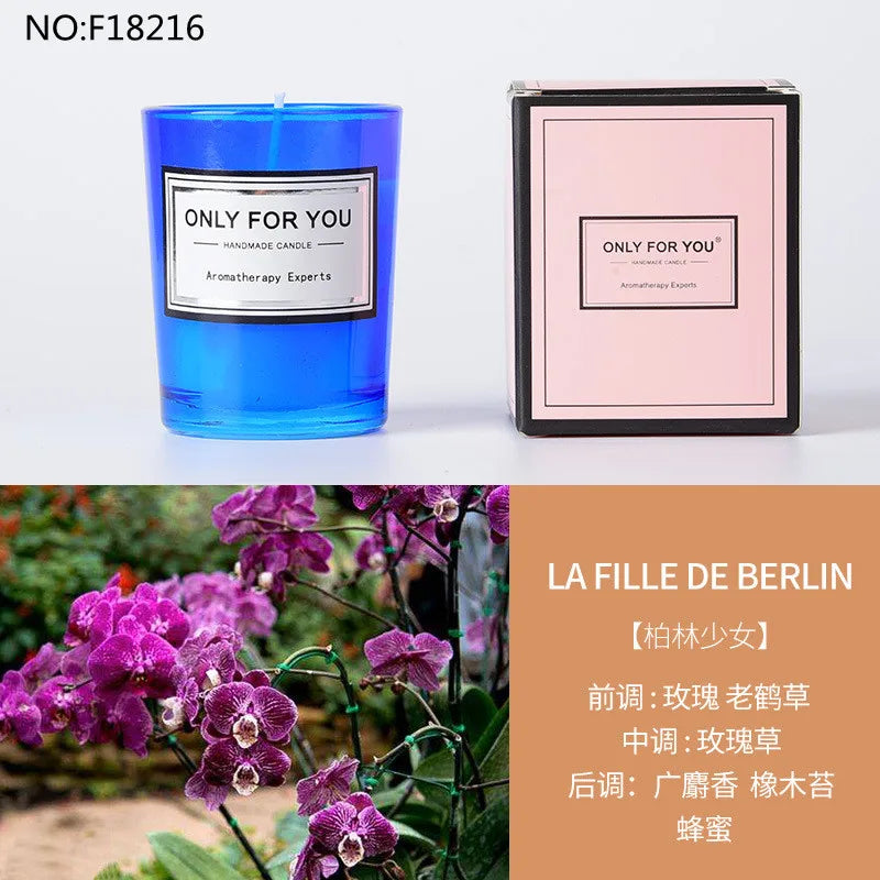bougie parfumée romantique en cire de soja artisanale avec huiles essentielles - vue 23 sur 26