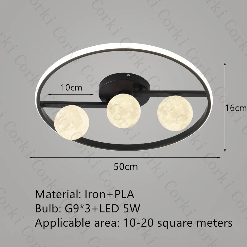plafonnier design en métal noir doré boule blanche pour intérieur moderne - vue 14 sur 18