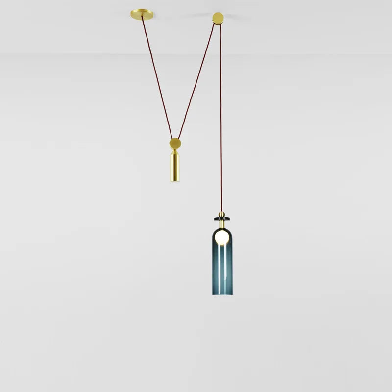 suspension en verre et métal pour décoration intérieure moderne - vue 5 sur 25