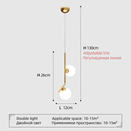 suspension moderne à bulles design créatif en verre pour décoration élégante - vue 9 sur 8