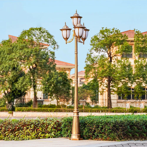 lampe de jardin européenne à quatre têtes étanche pour extérieur - vue 10 sur 12