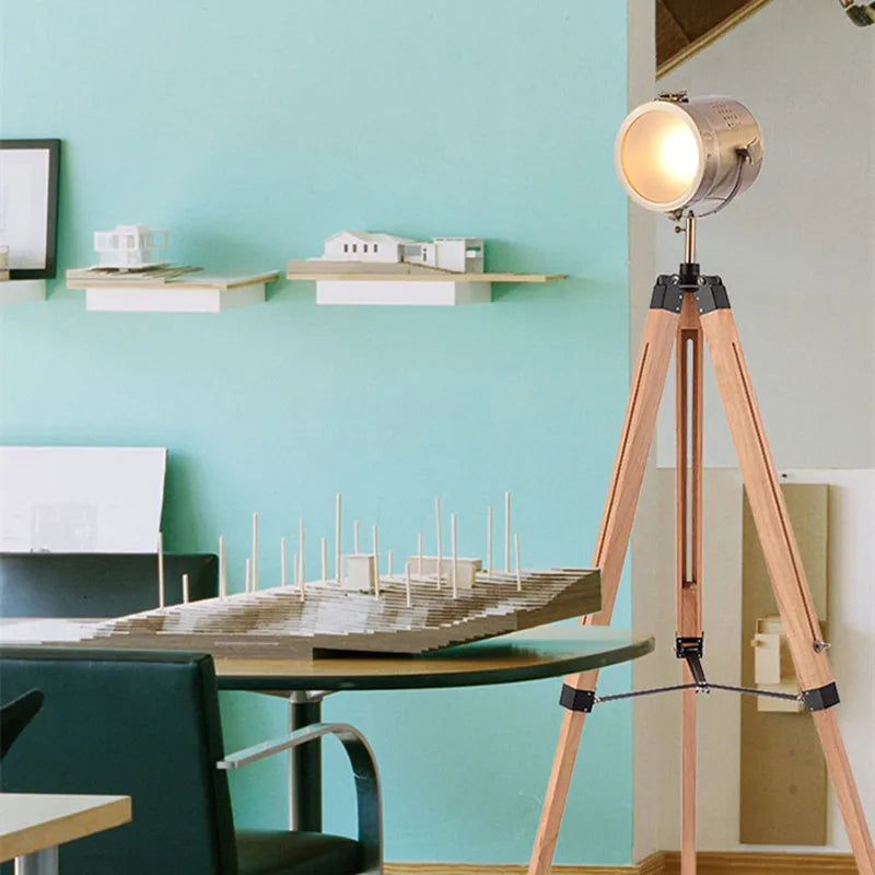 lampadaire nordique LED en bois massif pour intérieur moderne - vue 2 sur 10