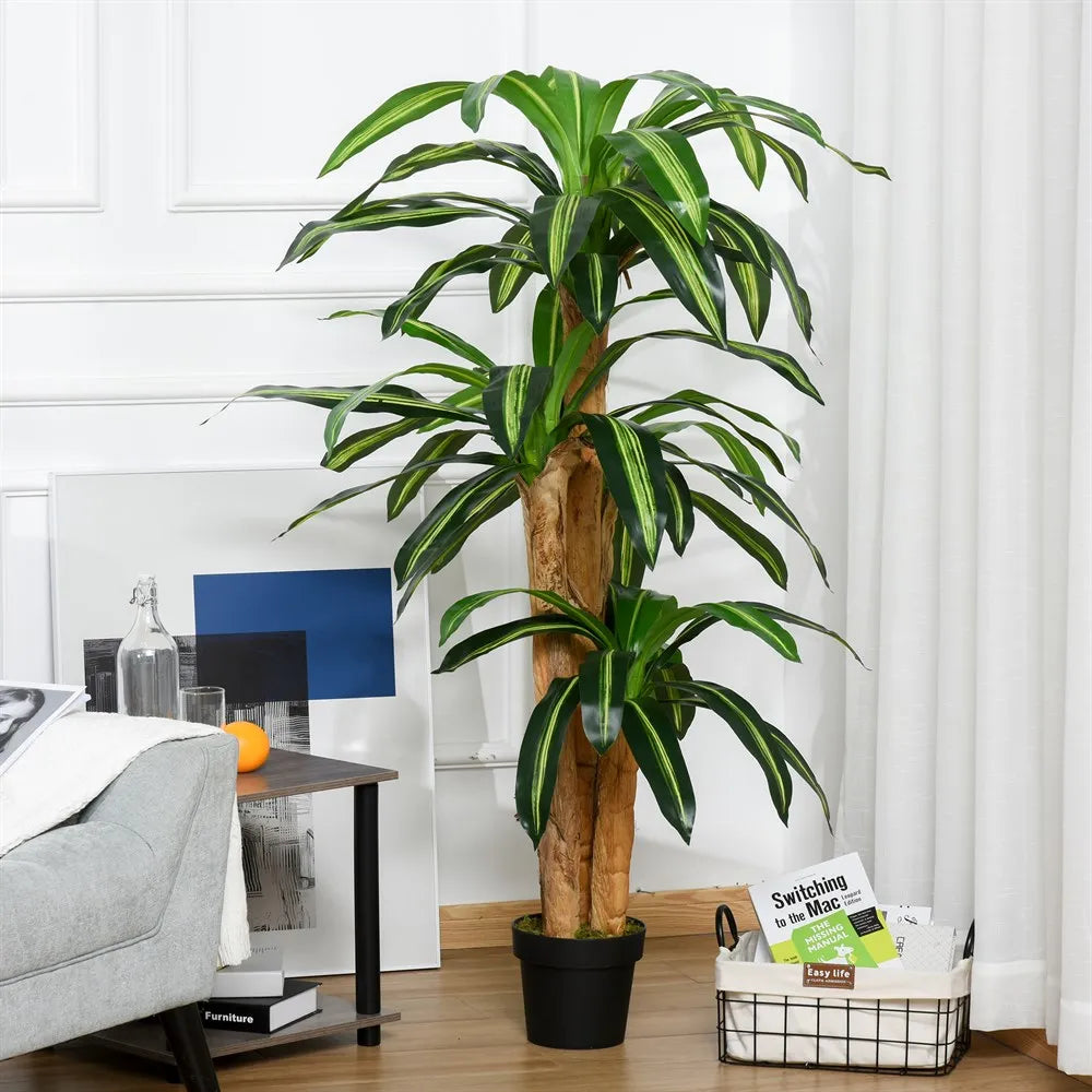 dracaena artificiel avec pot et mousse 66 feuilles - vue 6 sur 6