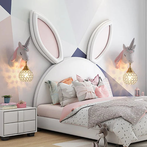 Applique murale résine LED licorne chambre fille princesse - vue 4 sur 23