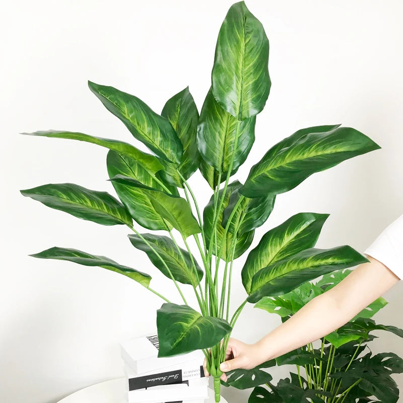 plantes artificielles strelitzia et monstera pour décoration tropicale - vue 6 sur 12