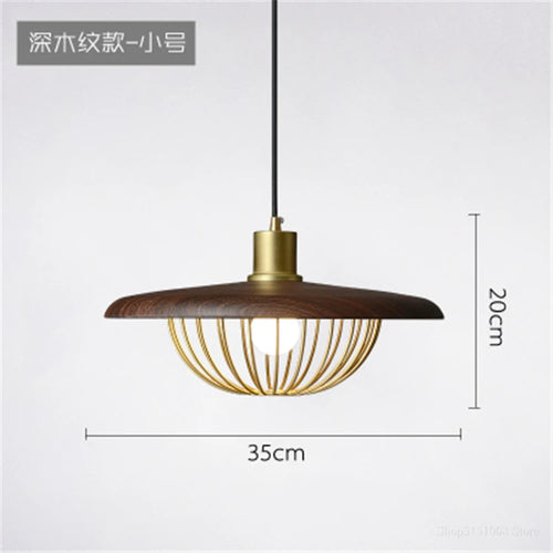 lustre nordique en forme de chapeau de grain de bois