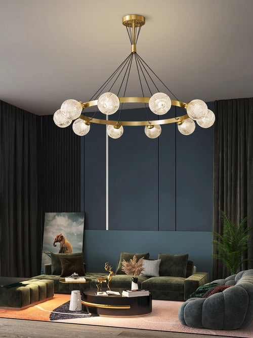 lustre en cuivre design nordique simple et élégant - vue 2 sur 10