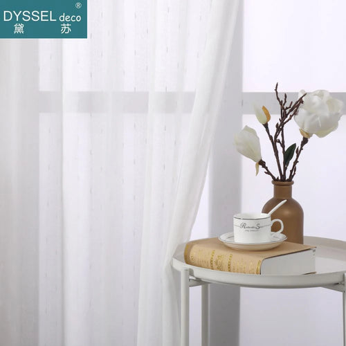 Voilage rayé style européen pour salon chambre cuisine