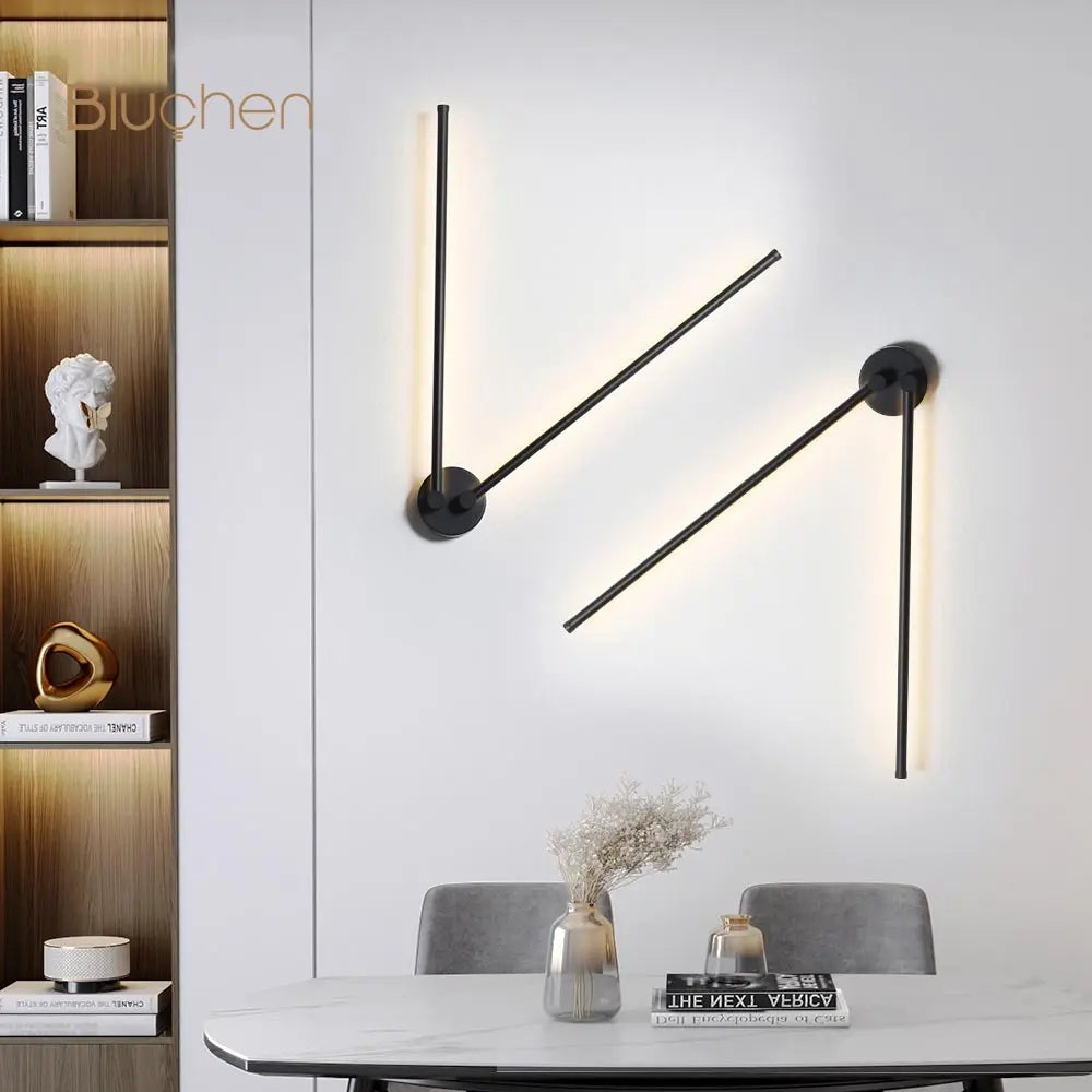 applique murale led moderne rotative pour arrière-plan de canapé