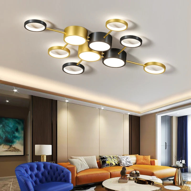 plafonnier led acrylique design moderne forme moléculaire décoratif - vue 3 sur 10