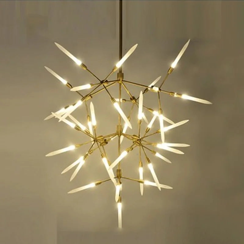 lustre à led minimaliste design floral suspendu élégant