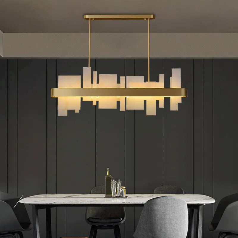 lustre de luxe en cuivre led créatif postmoderne nordique - vue 4 sur 7