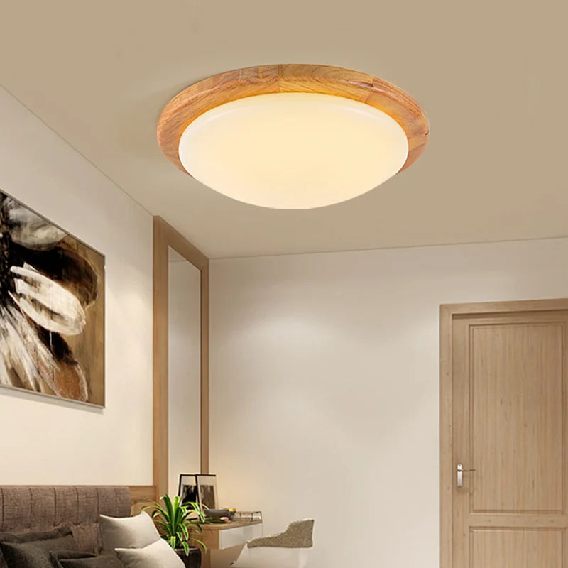 plafonnier led en bois massif avec luminosité variable pour intérieur - vue 5 sur 9