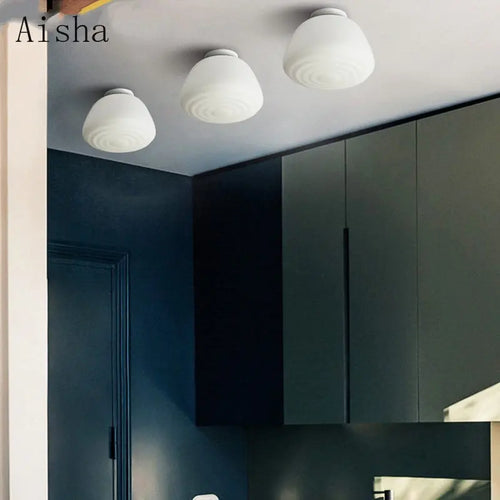 plafonnier en verre nordique design suspendu pour intérieur moderne - vue 4 sur 8
