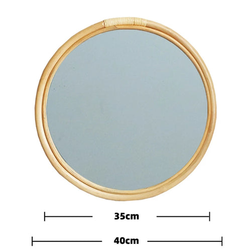 miroir mural suspendu en rotin pour un maquillage pratique - vue 14 sur 14